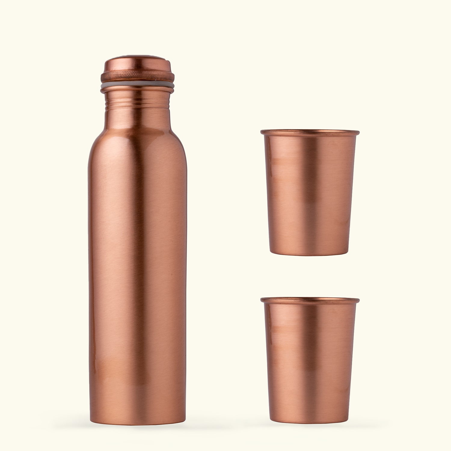 Buy Copper Bottle Set - 2 300ML Glasses and 1 copper bottle by Art of Vedas